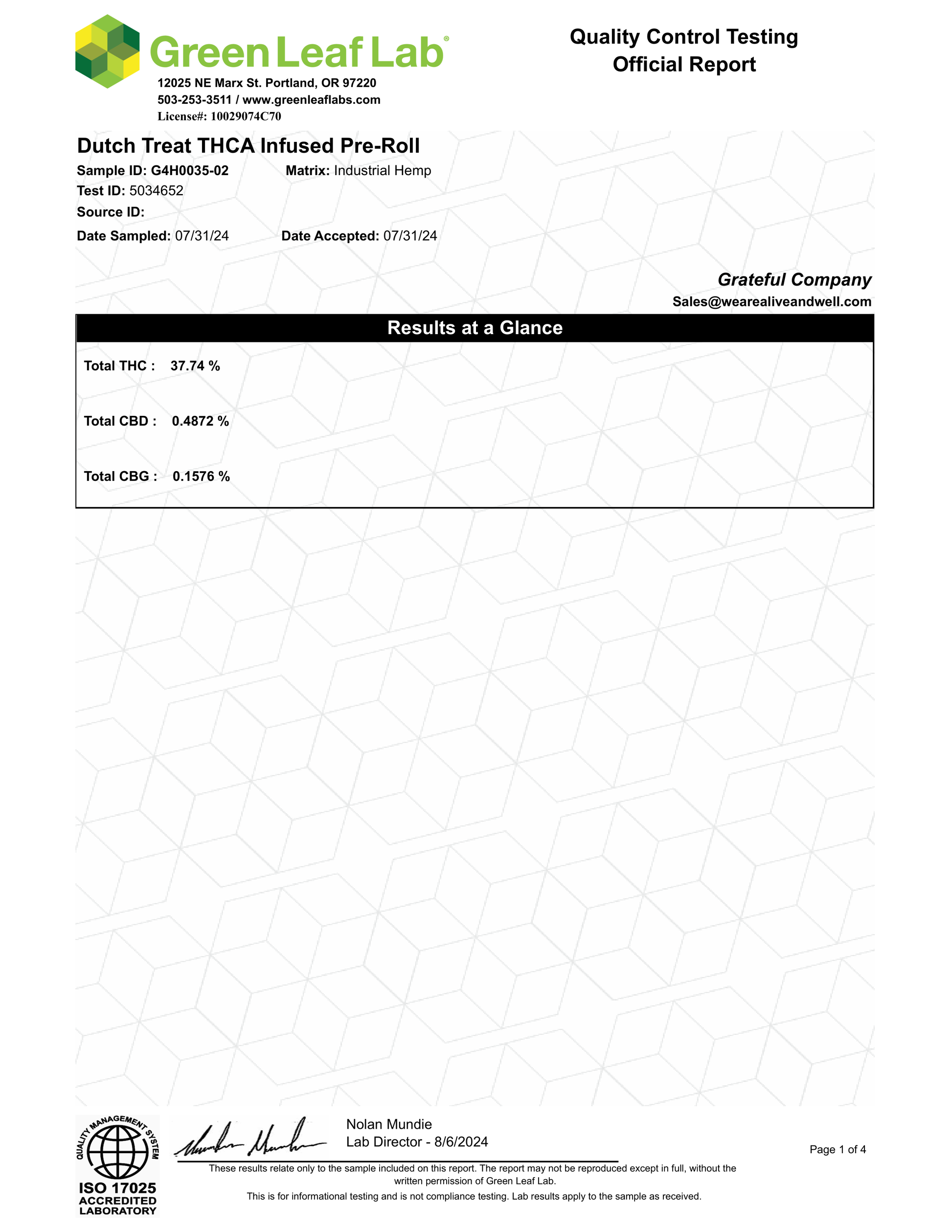 Alive & Well 1G Infused Preroll (Branded)  - Hybrid